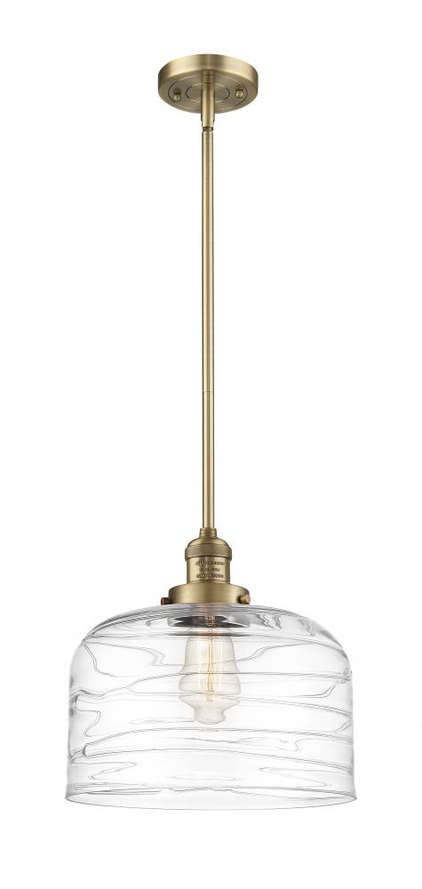 Bell - 1 Light - 12 inch - Brushed Brass - Stem Hung - Mini Pendant