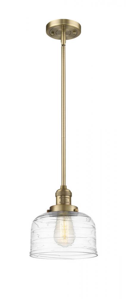 Bell - 1 Light - 8 inch - Brushed Brass - Stem Hung - Mini Pendant