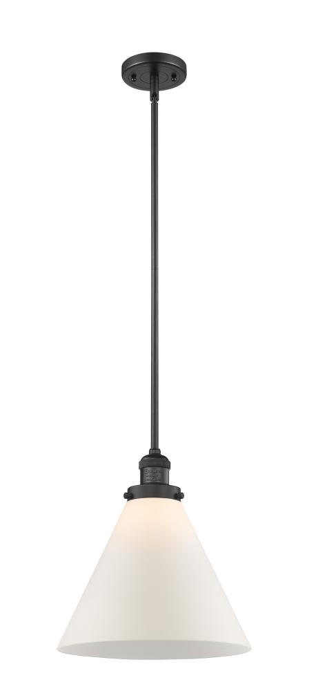 Cone - 1 Light - 12 inch - Matte Black - Stem Hung - Mini Pendant