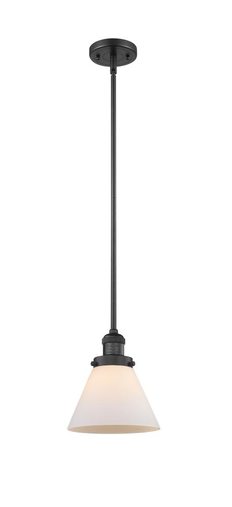 Cone - 1 Light - 8 inch - Matte Black - Stem Hung - Mini Pendant