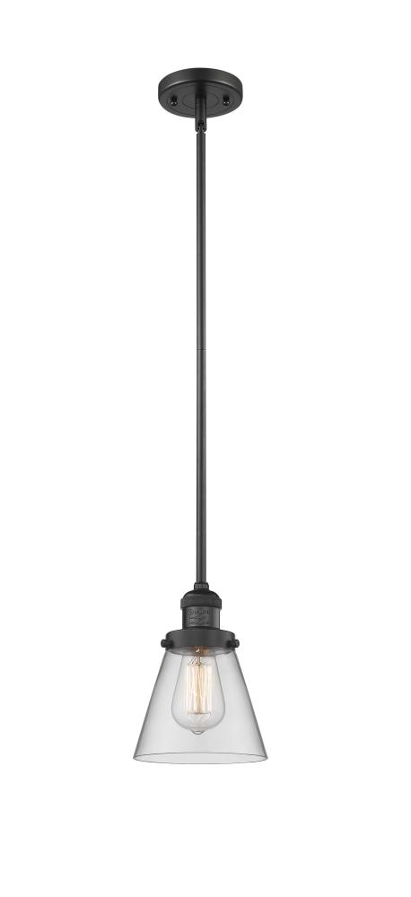 Cone - 1 Light - 6 inch - Matte Black - Stem Hung - Mini Pendant