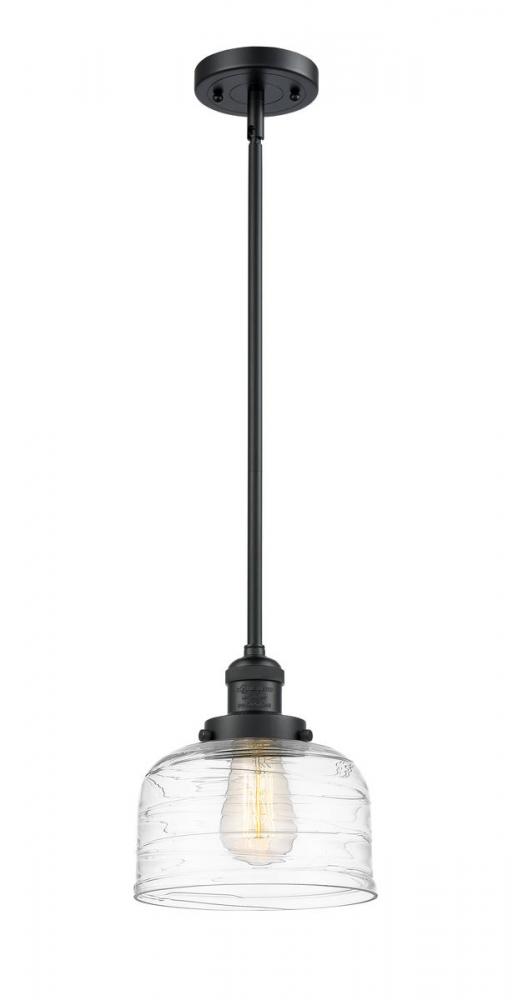 Bell - 1 Light - 8 inch - Matte Black - Stem Hung - Mini Pendant