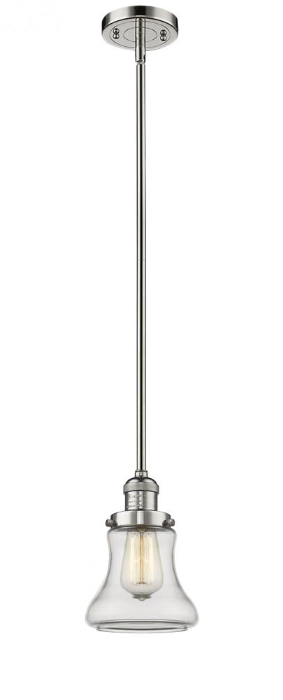 Bellmont - 1 Light - 7 inch - Polished Nickel - Stem Hung - Mini Pendant