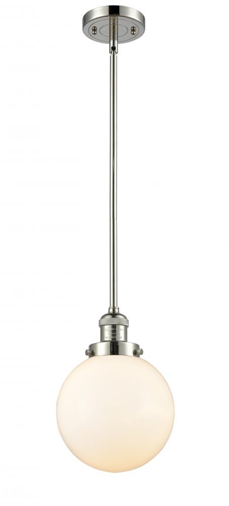 Beacon - 1 Light - 8 inch - Polished Nickel - Stem Hung - Mini Pendant