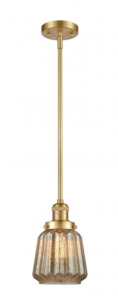 Chatham - 1 Light - 7 inch - Satin Gold - Stem Hung - Mini Pendant