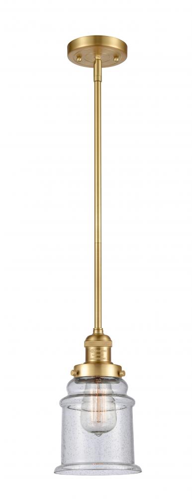 Canton - 1 Light - 7 inch - Satin Gold - Stem Hung - Mini Pendant