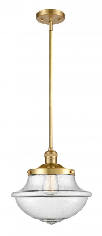 Oxford - 1 Light - 12 inch - Satin Gold - Stem Hung - Mini Pendant