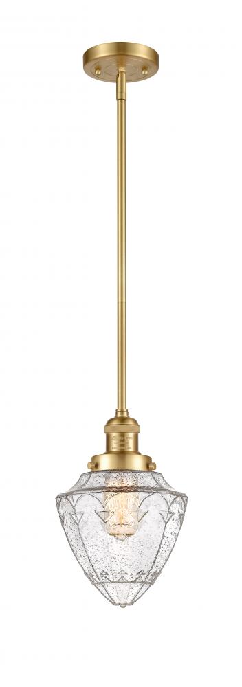 Bullet - 1 Light - 7 inch - Satin Gold - Stem Hung - Mini Pendant