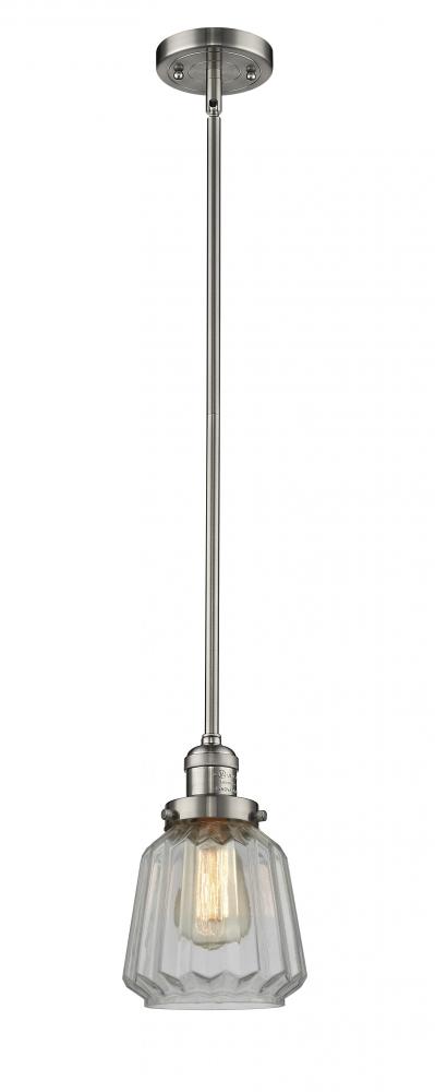 Chatham - 1 Light - 7 inch - Brushed Satin Nickel - Stem Hung - Mini Pendant