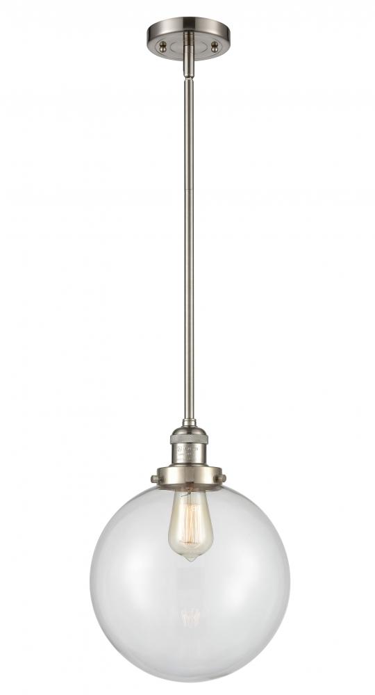 Beacon - 1 Light - 10 inch - Brushed Satin Nickel - Stem Hung - Mini Pendant