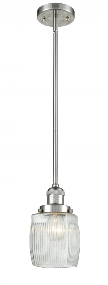 Colton - 1 Light - 6 inch - Brushed Satin Nickel - Stem Hung - Mini Pendant
