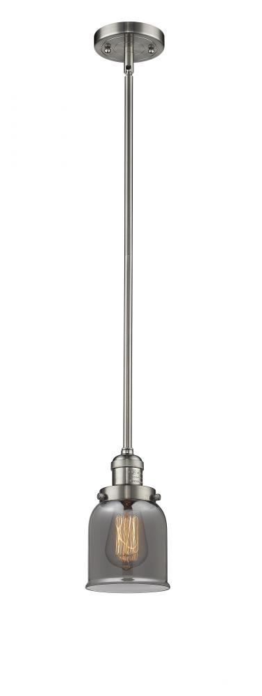 Bell - 1 Light - 5 inch - Brushed Satin Nickel - Stem Hung - Mini Pendant