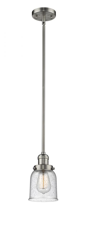 Bell - 1 Light - 5 inch - Brushed Satin Nickel - Stem Hung - Mini Pendant