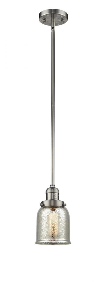 Bell - 1 Light - 5 inch - Brushed Satin Nickel - Stem Hung - Mini Pendant