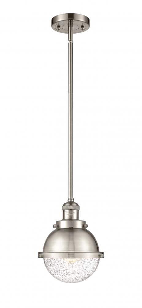 Hampden - 1 Light - 7 inch - Brushed Satin Nickel - Stem Hung - Mini Pendant