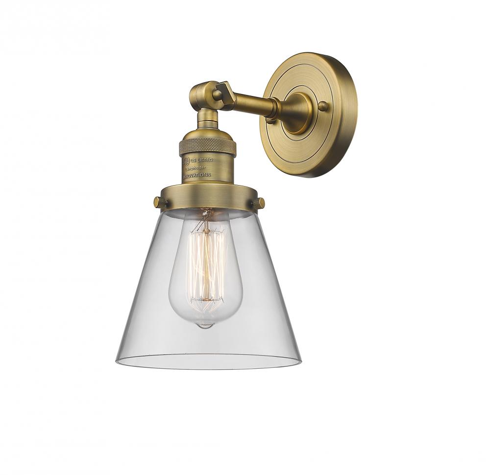 Cone - 1 Light - 6 inch - Brushed Brass - Sconce