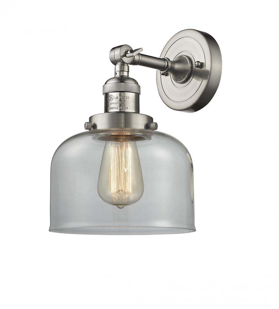 Bell - 1 Light - 8 inch - Brushed Satin Nickel - Sconce