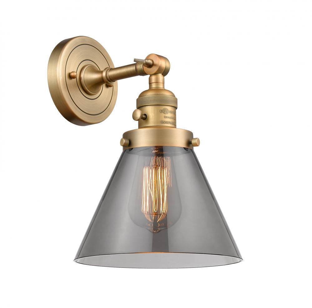 Cone - 1 Light - 8 inch - Brushed Brass - Sconce