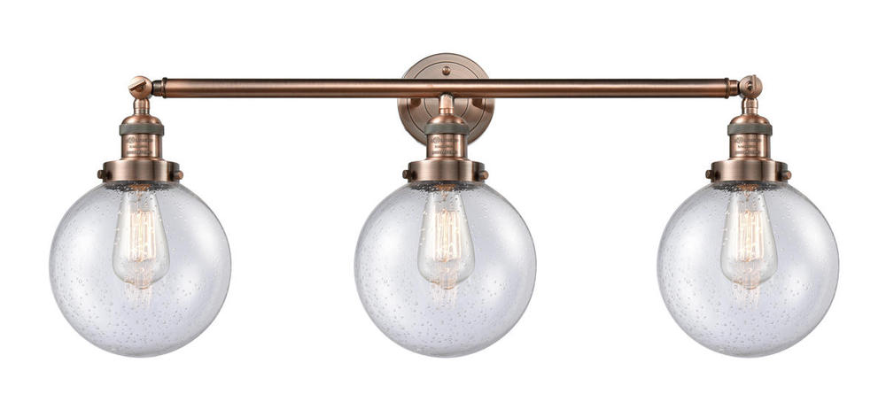 Beacon - 3 Light - 32 inch - Antique Copper - Bath Vanity Light