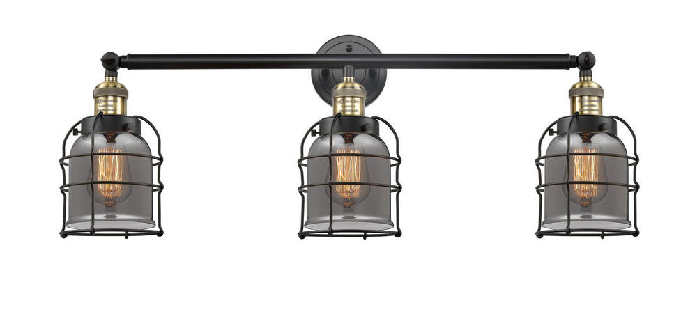 Bell Cage - 3 Light - 31 inch - Black Antique Brass - Bath Vanity Light