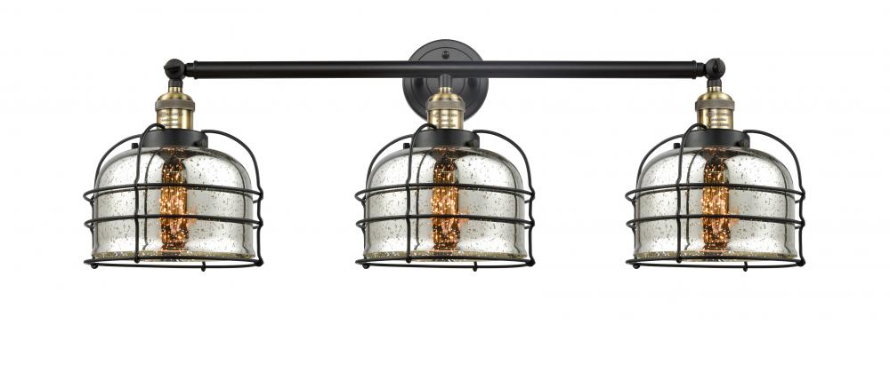 Bell Cage - 3 Light - 34 inch - Black Antique Brass - Bath Vanity Light