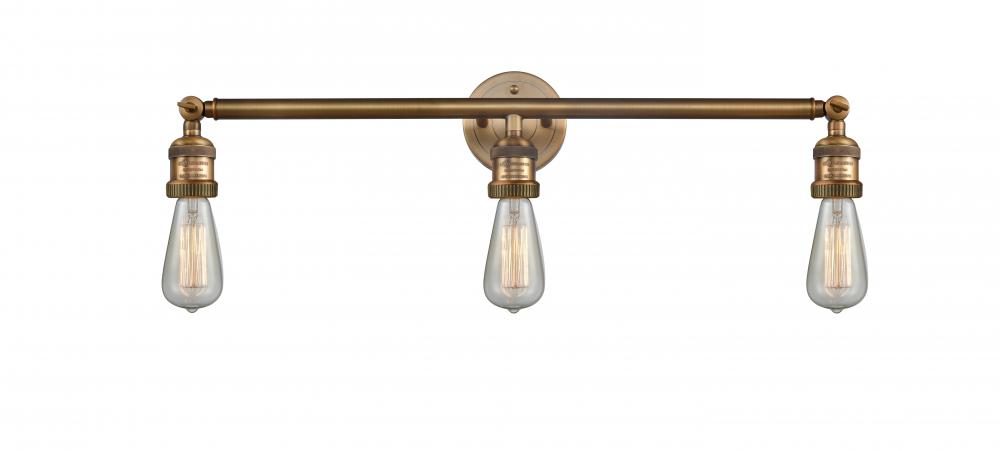 Bare Bulb - 3 Light - 30 inch - Brushed Brass - Bath Vanity Light