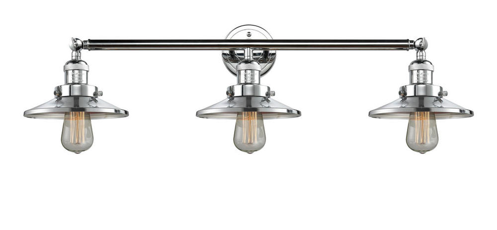 Railroad - 3 Light - 32 inch - Polished Chrome - Bath Vanity Light