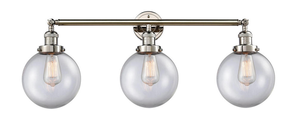 Beacon - 3 Light - 32 inch - Polished Nickel - Bath Vanity Light