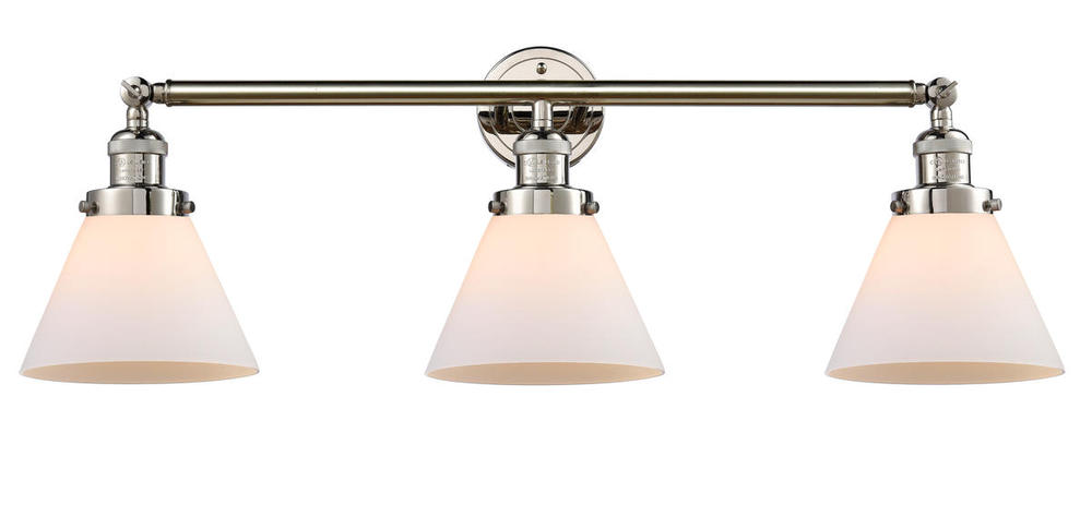 Cone - 3 Light - 32 inch - Polished Nickel - Bath Vanity Light