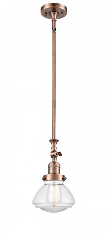 Olean - 1 Light - 7 inch - Antique Copper - Stem Hung - Mini Pendant