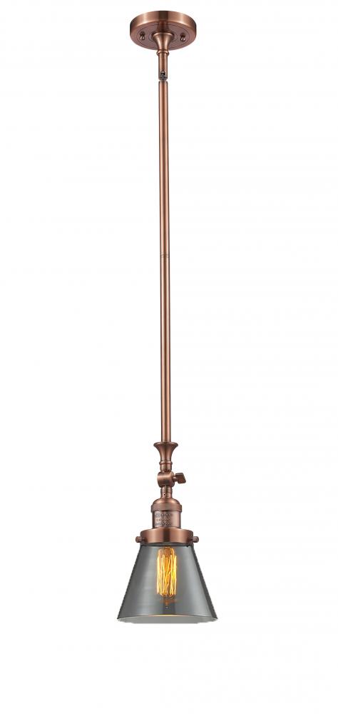 Cone - 1 Light - 6 inch - Antique Copper - Stem Hung - Mini Pendant