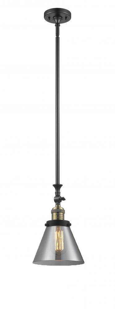 Cone - 1 Light - 8 inch - Black Antique Brass - Stem Hung - Mini Pendant