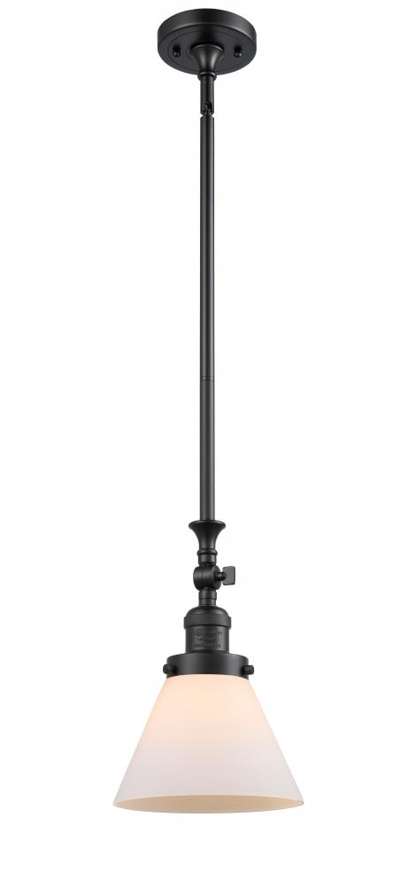 Cone - 1 Light - 8 inch - Matte Black - Stem Hung - Mini Pendant