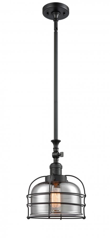 Bell Cage - 1 Light - 9 inch - Matte Black - Stem Hung - Mini Pendant