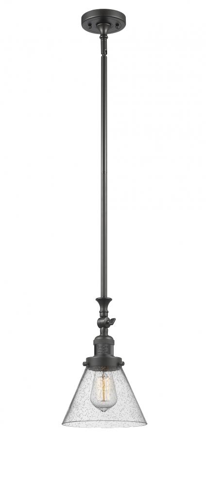 Cone - 1 Light - 8 inch - Oil Rubbed Bronze - Stem Hung - Mini Pendant