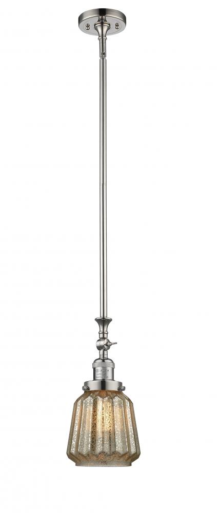 Chatham - 1 Light - 7 inch - Polished Nickel - Stem Hung - Mini Pendant