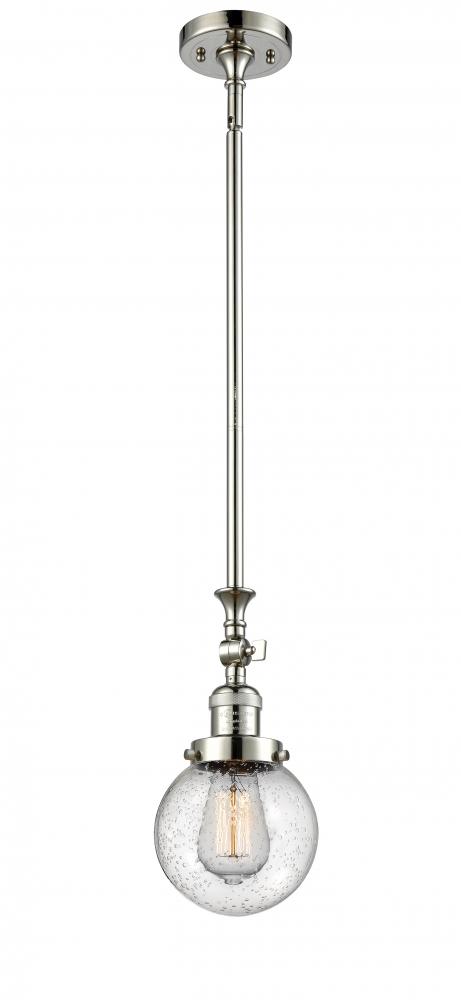 Beacon - 1 Light - 6 inch - Polished Nickel - Stem Hung - Mini Pendant