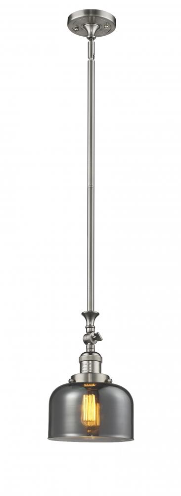 Bell - 1 Light - 8 inch - Brushed Satin Nickel - Stem Hung - Mini Pendant