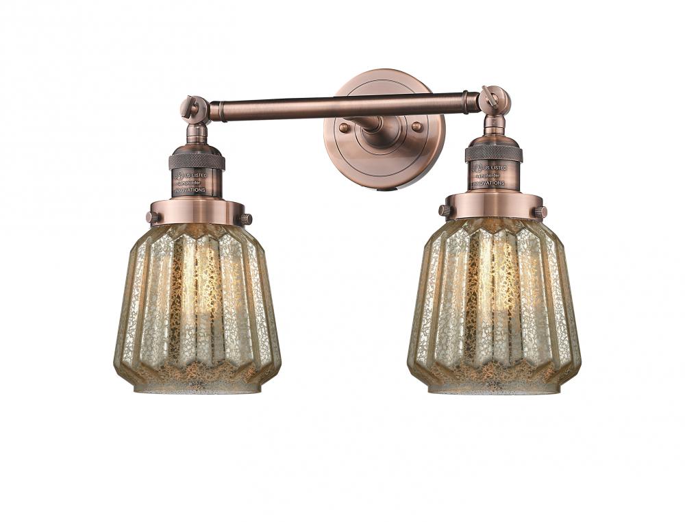 Chatham - 2 Light - 16 inch - Antique Copper - Bath Vanity Light