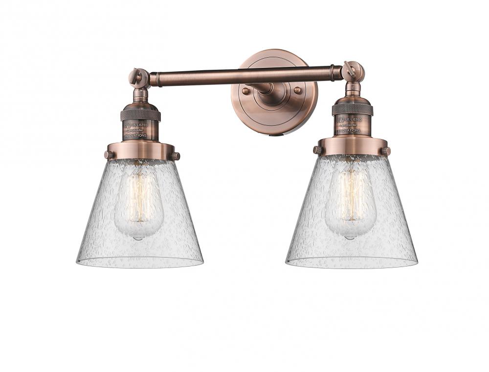 Cone - 2 Light - 16 inch - Antique Copper - Bath Vanity Light