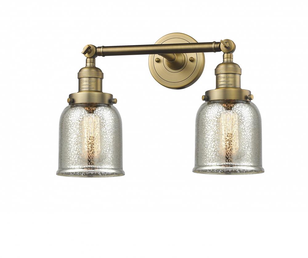 Bell - 2 Light - 15 inch - Brushed Brass - Bath Vanity Light