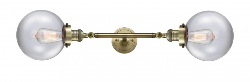 Beacon - 2 Light - 8 inch - Antique Brass - Bath Vanity Light