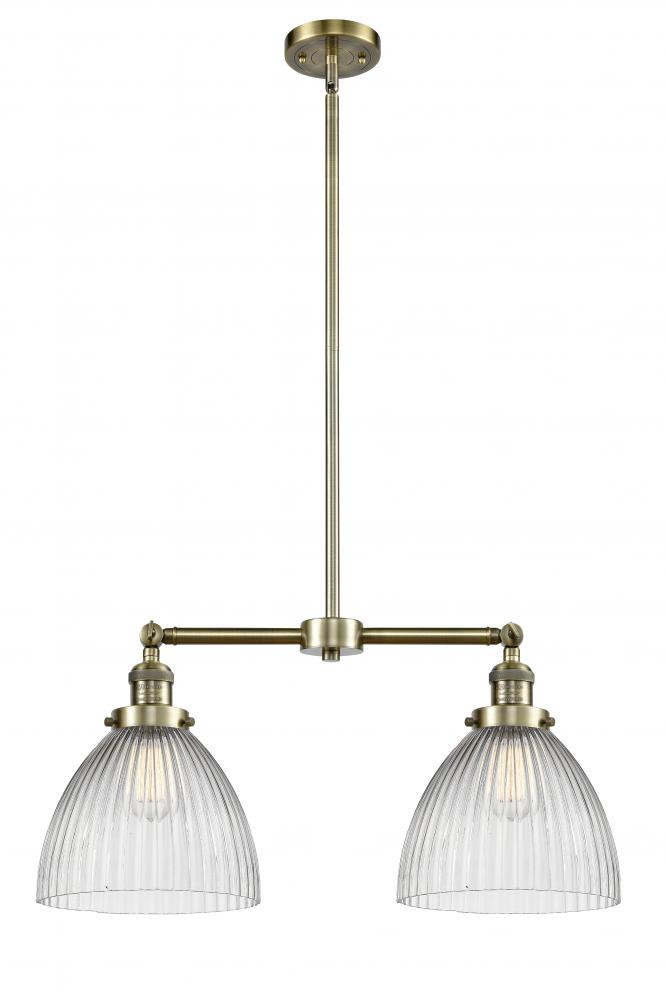 Seneca Falls - 2 Light - 21 inch - Antique Brass - Stem Hung - Island Light