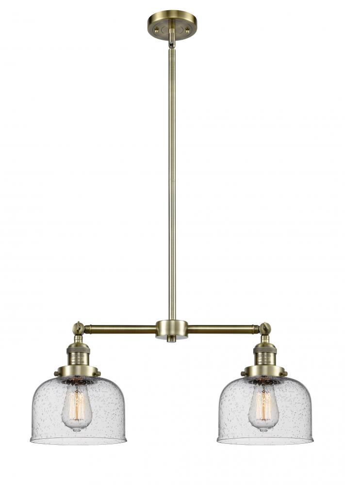 Bell - 2 Light - 21 inch - Antique Brass - Stem Hung - Island Light