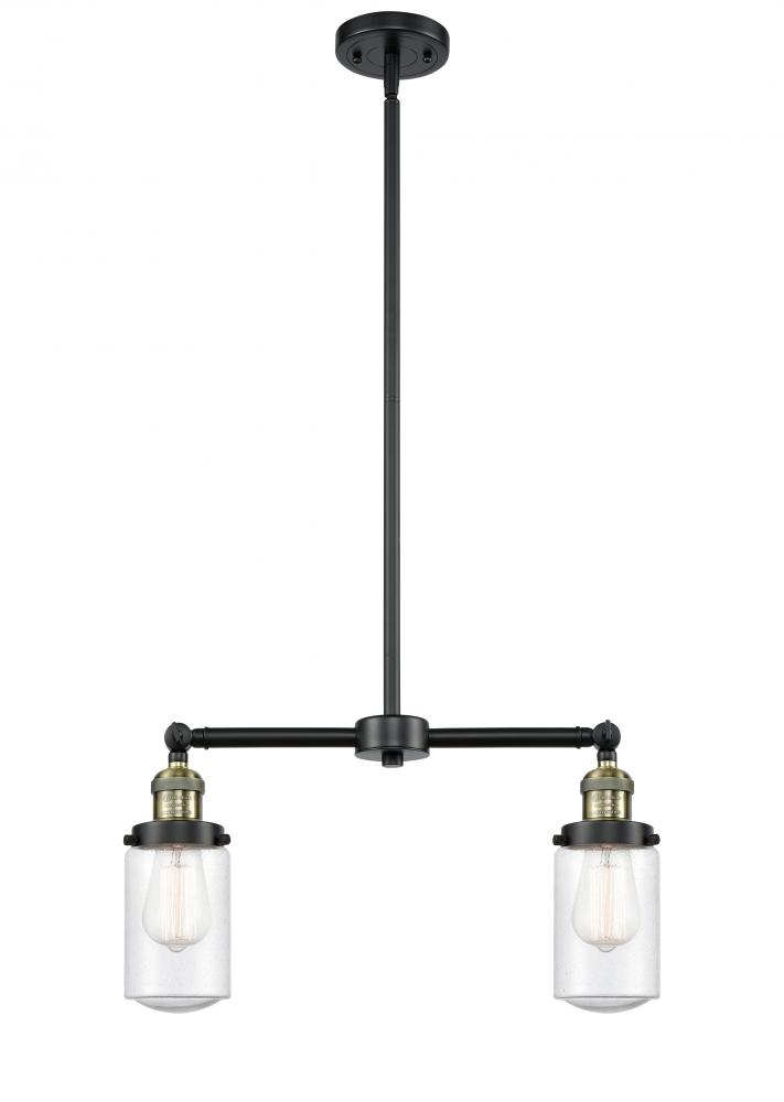 Dover - 2 Light - 21 inch - Black Antique Brass - Stem Hung - Island Light