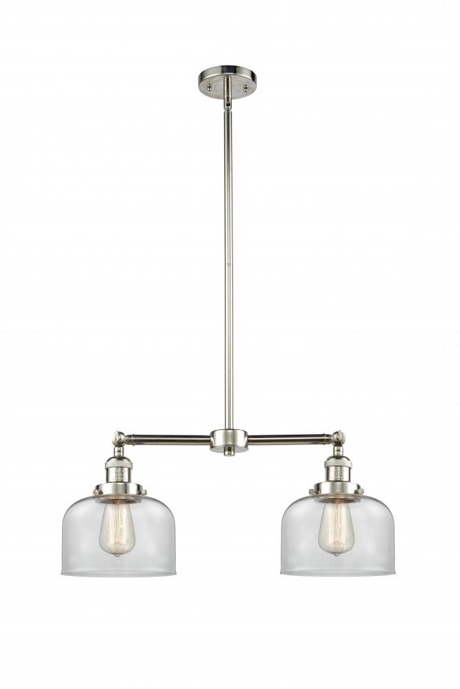 Bell - 2 Light - 21 inch - Polished Nickel - Stem Hung - Island Light