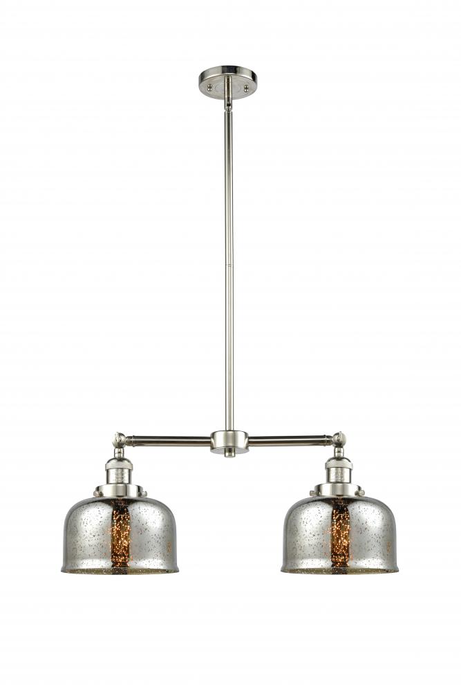 Bell - 2 Light - 24 inch - Polished Nickel - Stem Hung - Island Light