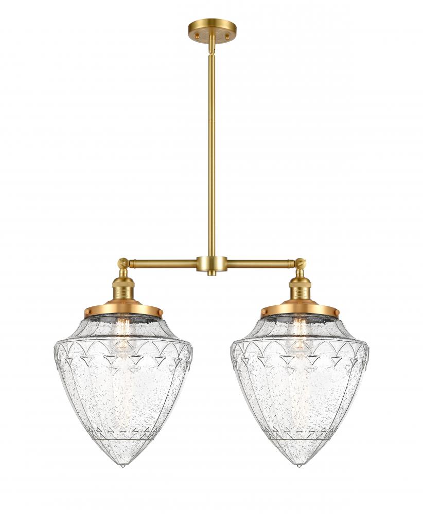 Bullet - 2 Light - 24 inch - Satin Gold - Stem Hung - Island Light