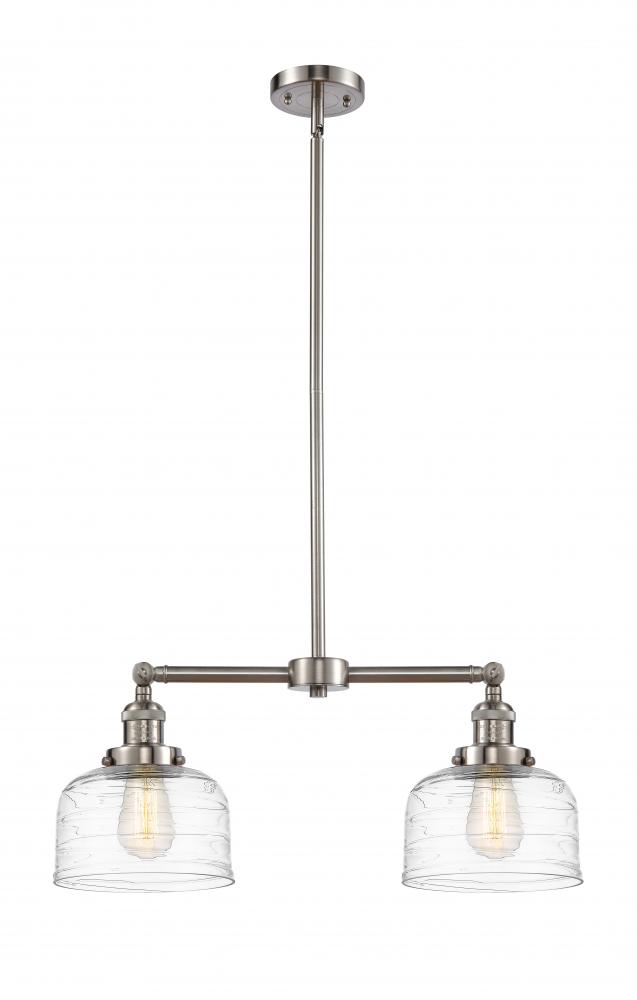 Bell - 2 Light - 21 inch - Brushed Satin Nickel - Stem Hung - Island Light