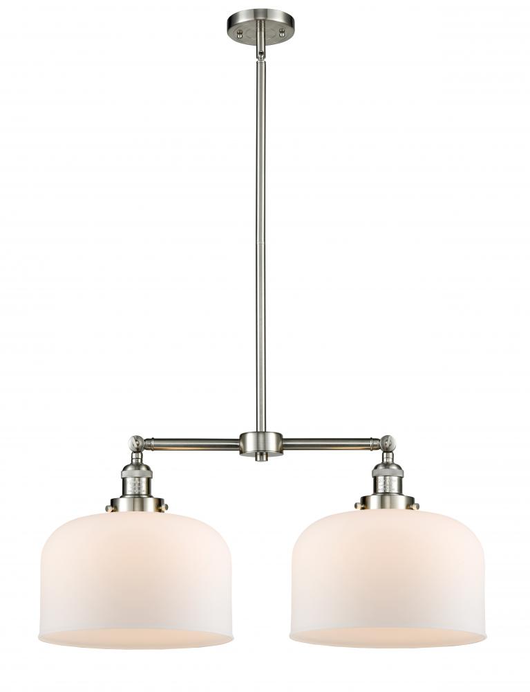 Bell - 2 Light - 21 inch - Brushed Satin Nickel - Stem Hung - Island Light